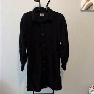 Wrangler Black Corduroy Snap Up Shirt Dress